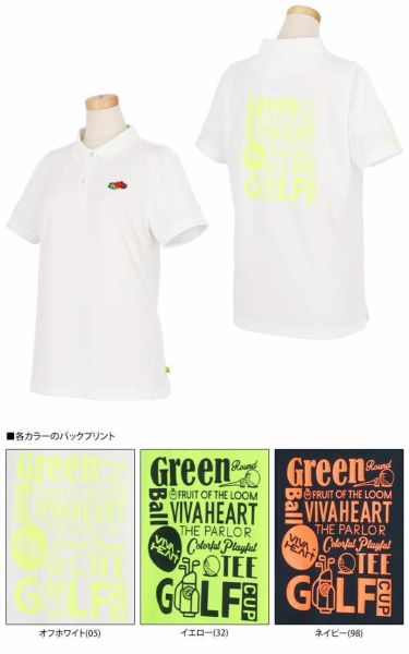 ビバハート VIVA HEART　レディース FRUIT OF THE LOOM コラボ バックプリント 半袖 ポロシャツ 012-28540　2023年モデル 詳細2