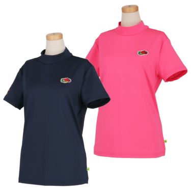 ビバハート VIVA HEART　レディース FRUIT OF THE LOOM コラボ ストレッチ 半袖 モックネックシャツ 2枚組 012-28541　2023年モデル ネイビー×ピンク（98）