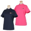 ビバハート VIVA HEART　レディース FRUIT OF THE LOOM コラボ ストレッチ 半袖 モックネックシャツ 2枚組 012-28541　2023年モデル ネイビー×ピンク（98）