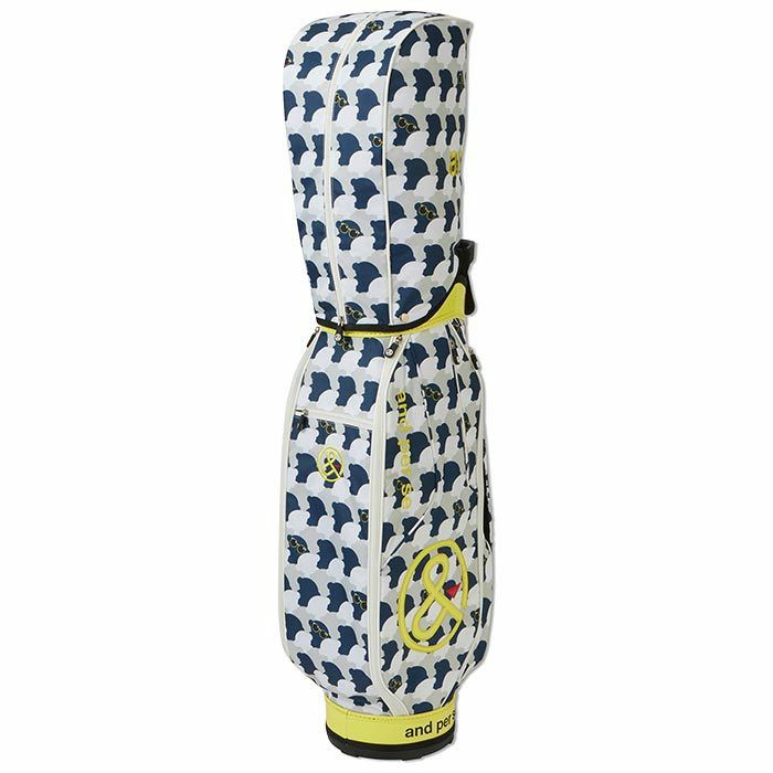 アンパスィ and per se　レディース アンパンジー 総柄 キャディバッグ AFA7203 23 グレー×イエロー　2023年モデル 詳細1