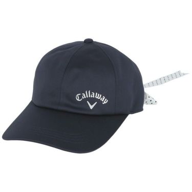 キャロウェイ Callaway　レディース ロゴプリント ドットリボン付き キャップ C23191210 1120 ネイビー　2023年モデル ネイビー（1120）