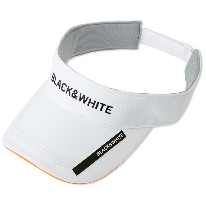 ブラック＆ホワイト Black＆White　ホワイトライン ユニセックス ロゴ刺繍 ワンポイントロゴ ツイル サンバイザー BUS8703W 10 ホワイト　2023年モデル ホワイト（10）