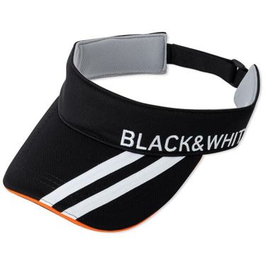 ブラック＆ホワイト Black＆White　ホワイトライン レディース ロゴ刺繍 ラインデザイン サンバイザー BLS8703W 20 ブラック　2023年モデル ブラック（20）