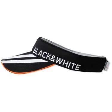 ブラック＆ホワイト Black＆White　ホワイトライン レディース ロゴ刺繍 ラインデザイン サンバイザー BLS8703W 20 ブラック　2023年モデル 詳細2