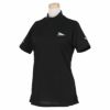 プーマ PUMA　レディース ロゴデザイン ストレッチ ツアー 半袖 リブ衿 モックネックシャツ 622445　2023年モデル ブラック（01）