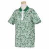 プーマ PUMA　レディース 総柄 グラフィックプリント 半袖 ポロシャツ 622447　2023年モデル グリーン（02）