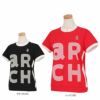 アルチビオ archivio　レディース 格子柄ロゴプリント メッシュ切替 バイカラー 半袖 モックネック プルオーバー A259601　2023年モデル