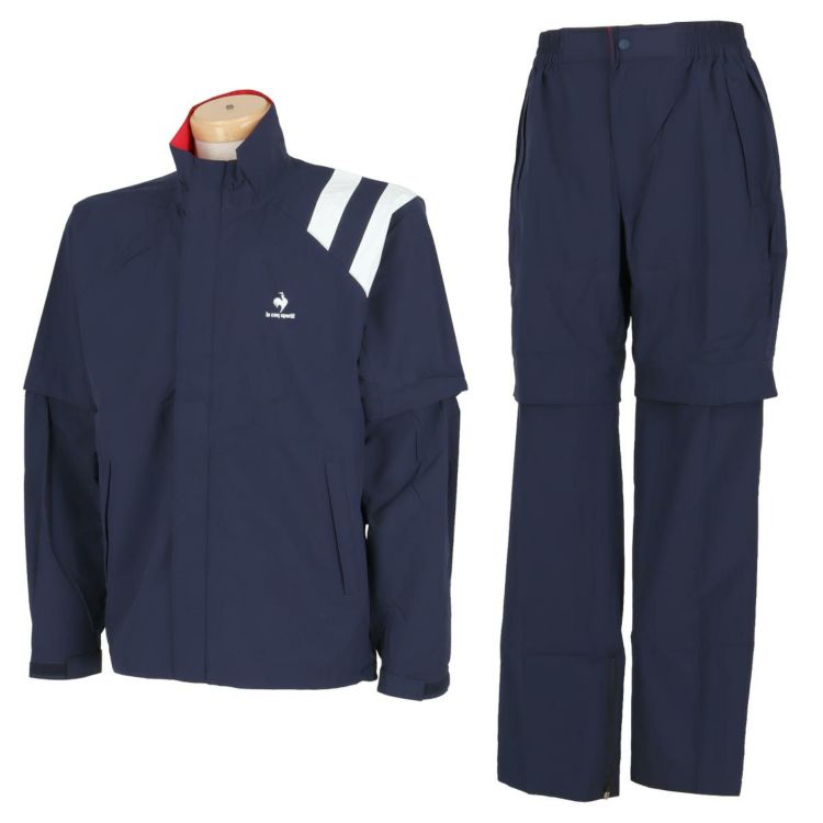 ルコック Le coq sportif メンズ 2WAY レインウェア 上下セット 収納袋