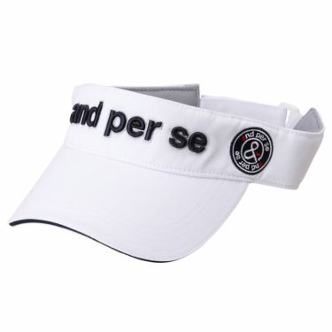 アンパスィ and per se　立体刺繍ロゴ ツイル サンバイザー AUA0005 10 ホワイト　2023年モデル ホワイト（10）