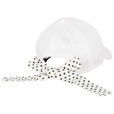 アルチビオ archivio　レディース ロゴ刺繍 ドット柄 リボン付き キャップ A250313 190 ホワイト×ブラック　2023年モデル 詳細1