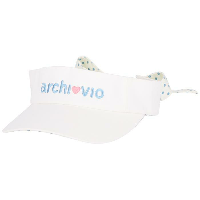 アルチビオ archivio レディース ロゴ刺繍 ドット柄 リボン付き サン 