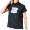 マンシングウェア Munsingwear　レディース ロゴプリント ストレッチ 半袖 モックネックシャツ MEWVJA08　2023年モデル ブラック（BK00）