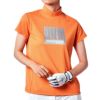 マンシングウェア Munsingwear　レディース ロゴプリント ストレッチ 半袖 モックネックシャツ MEWVJA08　2023年モデル オレンジ（OR00）