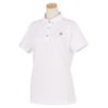 マンシングウェア Munsingwear　レディース ロゴデザイン 総柄ジャガード 半袖 ポロシャツ MGWVJA02CH　2023年モデル ホワイト（WH00）