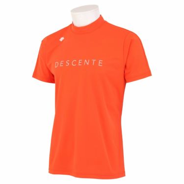 デサントゴルフ DESCENTE GOLF　メンズ ロゴプリント ストレッチ 半袖 モックネックシャツ DGMVJA15　2023年モデル オレンジ（OR00）