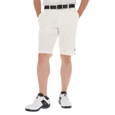 ルコック Le coq sportif　メンズ ロゴ刺繍 ストレッチ ショートパンツ QGMVJD51　2023年モデル ホワイト（WH00）