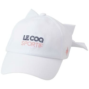 ルコック Le coq sportif　レディース リボン付き ポニーテール キャップ QGCVJC03W WH00 ホワイト　2023年モデル ホワイト（WH00）