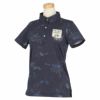 ZOY ゾーイ　レディース スタンププリント ヴィンテージデザイン 半袖 ポロシャツ 071682032 ネイビー（0085）