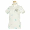 ZOY ゾーイ　レディース スタンププリント ヴィンテージデザイン 半袖 ポロシャツ 071682032 ホワイト（0082）