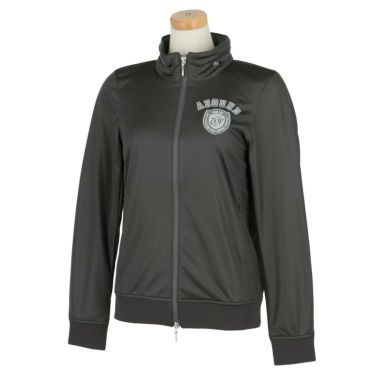 ZOY ゾーイ　レディース アンティークサテン 裏地付き ストレッチ 長袖 2WAY フルジップ ブルゾン 071694115 チャコール（0004）