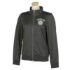 ZOY ゾーイ　レディース アンティークサテン 裏地付き ストレッチ 長袖 2WAY フルジップ ブルゾン 071694115 チャコール（0004）