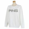ピン PING　レディース 軽量 シルバーラメロゴ 長袖 クルーネック セーター 622-2270800　2022年モデル ホワイト（030）