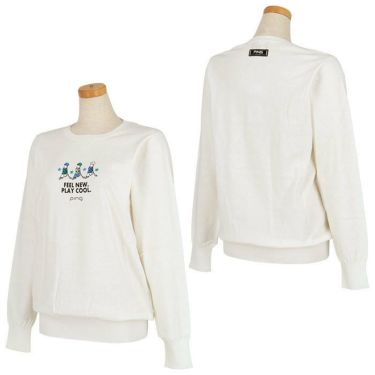 ピン PING　レディース Mr.PINGプリント 長袖 Vガゼット クルーネック セーター 622-2270900　2022年モデル 詳細2