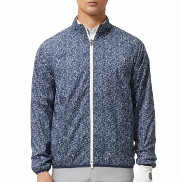 フットジョイ FootJoy　メンズ 防風 スプラッシュ柄 メッシュ裏地 長袖 フルジップ ジャケット FJ-F22-O01　2022年モデル ネイビー/ホワイト（89029）