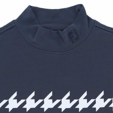 フットジョイ FootJoy　メンズ 千鳥ライン マイクロボーダー柄 長袖 モックネックシャツ FJ-F22-S10　2022年モデル 詳細3