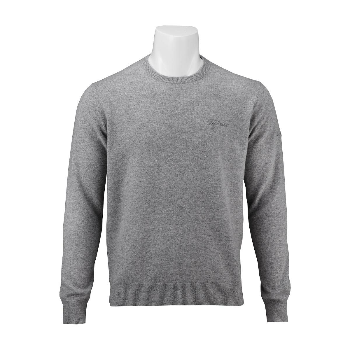 タイトリスト Titleist　メンズ カシミヤ 長袖 クルーネック セーター TWMK2272　2022年モデル ライトグレー（LG）