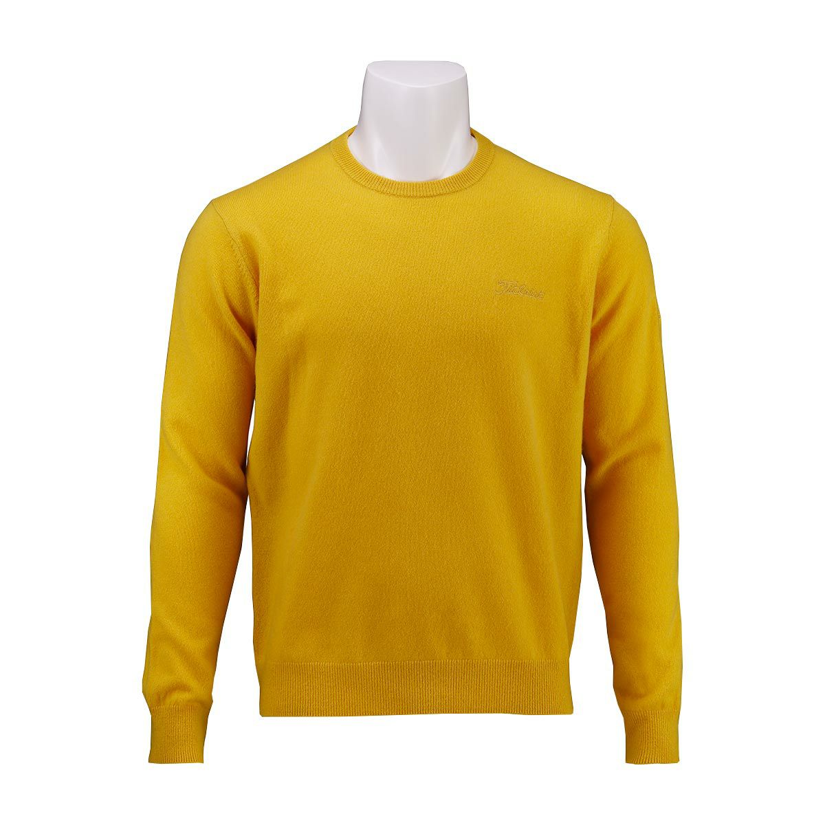タイトリスト Titleist　メンズ カシミヤ 長袖 クルーネック セーター TWMK2272　2022年モデル イエロー（YW）