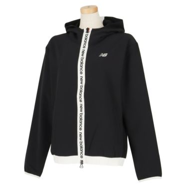 ニューバランスゴルフ　レディース SPORT ロゴデザイン ストレッチ 長袖 フルジップ フーディー 012-3220502　2023年モデル ブラック（010）