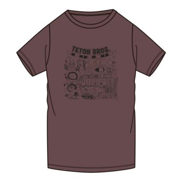 ティートンブロス TETON BROS　ウェア ティービーガレージティー TB Garage Tee TB223-49M 2022-2023 Wine Red