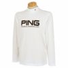 ピン PING　メンズ UVカット長袖 ハイネックシャツ 621-3269805　2023年モデル ホワイト（030）