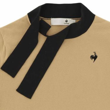 ルコック Le coq sportif　レディース RIJOUME アシンメトリー ニット 半袖 ボウカラー 変形モックネックシャツ QGWWJA13　2023年モデル 詳細4