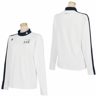 ルコック Le coq sportif　レディース ストレッチ アシンメトリーデザイン ライン配色 長袖 ハイネックシャツ QGWWJB04　2023年モデル 詳細2