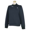 ルコック Le coq sportif　レディース ダンボールニット ストレッチ 長袖 リブ衿 モックネック プルオーバー QGWWJL55　2023年モデル ネイビー（NV00）