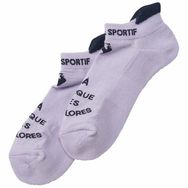 ルコック Le coq sportif　レディース ロゴジャカード アンクルソックス QGCWJB02 PP00 パープル　2023年モデル パープル（PP00）