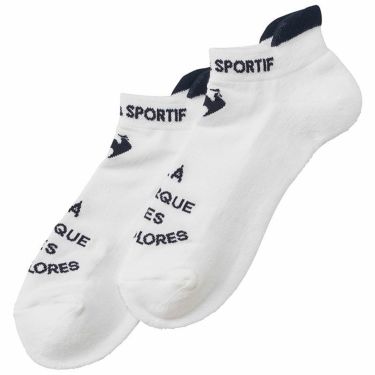 ルコック Le coq sportif　レディース ロゴジャカード アンクルソックス QGCWJB02 WH00 ホワイト　2023年モデル ホワイト（WH00）