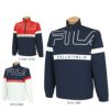 フィラ FILA　メンズ カラーブロック 4WAYストレッチ ロゴプリント 長袖 ハーフジップ ブルゾン 783-260　2023年モデル