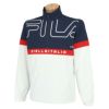 フィラ FILA　メンズ カラーブロック 4WAYストレッチ ロゴプリント 長袖 ハーフジップ ブルゾン 783-260　2023年モデル ホワイト（WT）