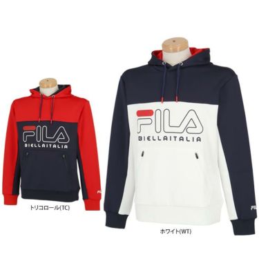 フィラ FILA　メンズ トリコロール配色 UVカット 長袖 プルオーバー スウェット パーカー 783-460　2023年モデル 詳細1