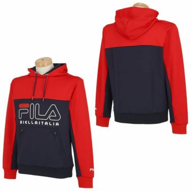 フィラ FILA　メンズ トリコロール配色 UVカット 長袖 プルオーバー スウェット パーカー 783-460　2023年モデル 詳細2
