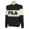 フィラ FILA　メンズ 軽量 サガラ刺繍 カラーブロック 長袖 クルーネック セーター 783-761　2023年モデル ネイビー（NV）