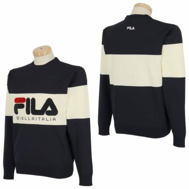 フィラ FILA　メンズ 軽量 サガラ刺繍 カラーブロック 長袖 クルーネック セーター 783-761　2023年モデル 詳細2