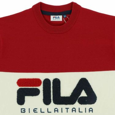 フィラ FILA　メンズ 軽量 サガラ刺繍 カラーブロック 長袖 クルーネック セーター 783-761　2023年モデル 詳細3