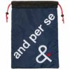 アンパスィ and per se　巾着型 ロゴ刺繍 ユーティリティバッグ AUF7103 30 ネイビー　2023年モデル