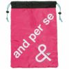 アンパスィ and per se　巾着型 ロゴ刺繍 ユーティリティバッグ AUF7103 44 ピンク　2023年モデル