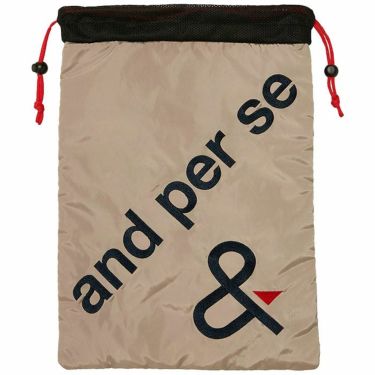 アンパスィ and per se　巾着型 ロゴ刺繍 ユーティリティバッグ AUF7103 51 ベージュ　2023年モデル ベージュ（51）