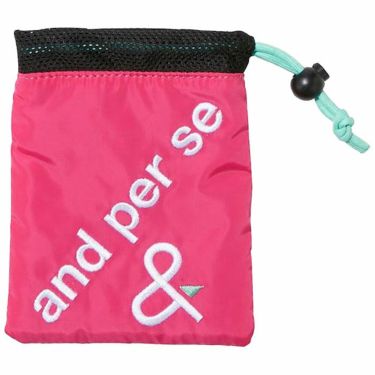 アンパスィ and per se　巾着型 ロゴ刺繍 マルチポーチ AUF7113 44 ピンク　2023年モデル ピンク（44）